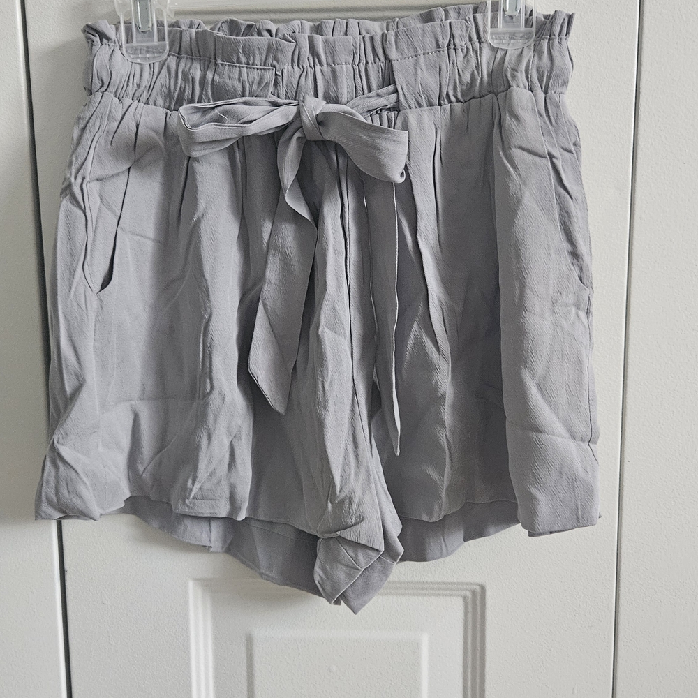 Gray Women's Paperbag Shorts